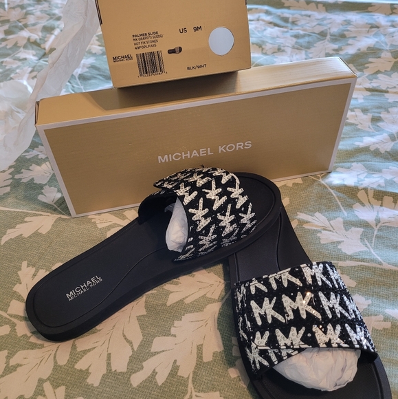 Michael Kors | Shoes | Mk Palmer Graffiti Slides | Poshmark